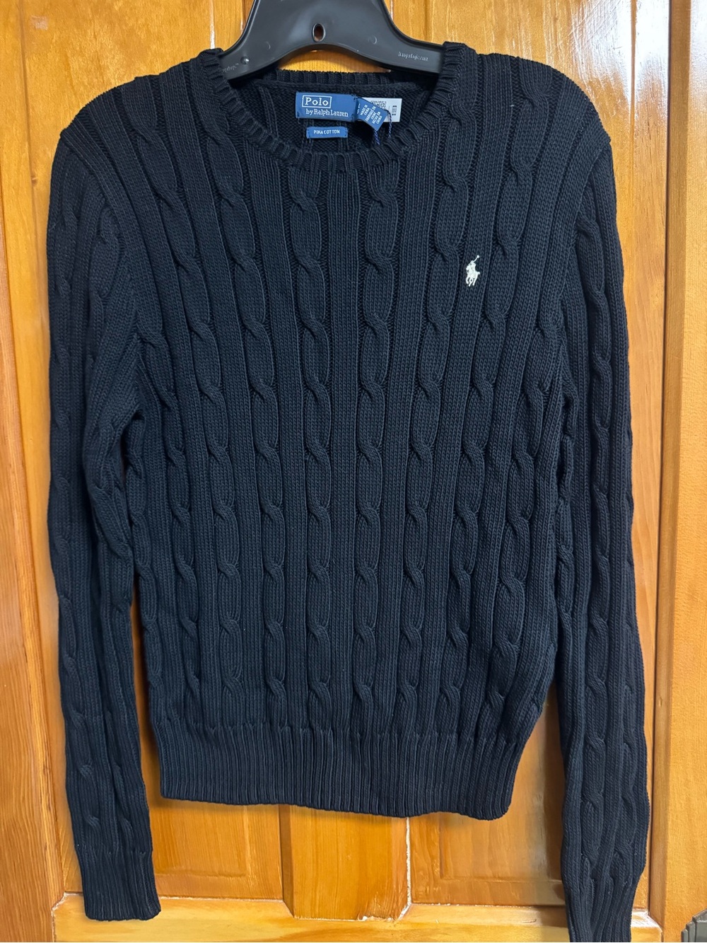 Polo by Ralph Lauren Black Cable-Knit Crewneck Sweater